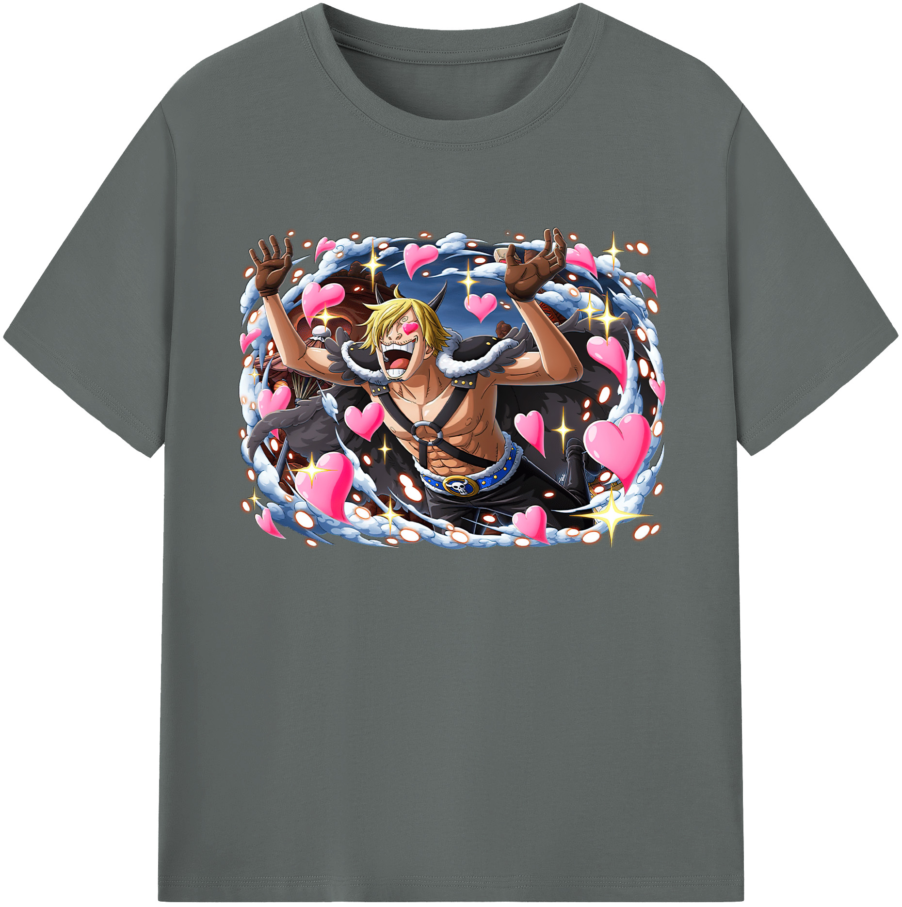 （画像用） ワンピース サンジ ONE PIECE Sanji 綿100％ メンズ半袖Tシャツ｜肌触りやわらか＆通気性